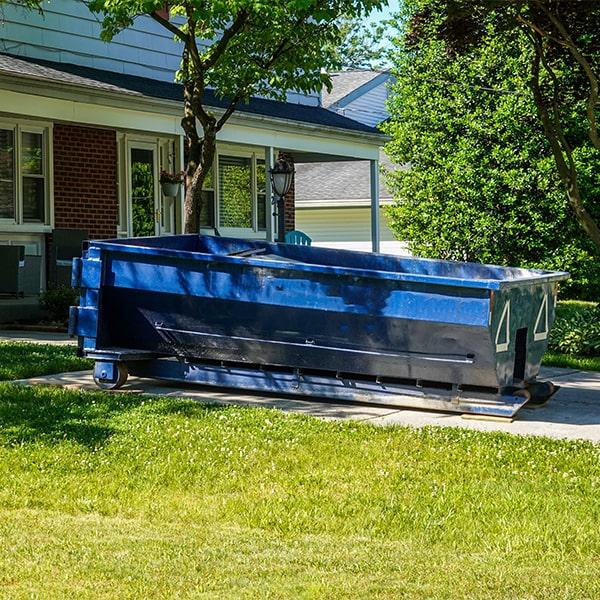 residential dumpsters can be placed on a driveway or lawn, but preventative measures need to be taken to avoid damage to the property